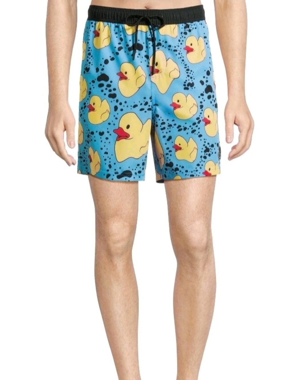 Neff Blue Swim Trunks with Yellow Duck Print